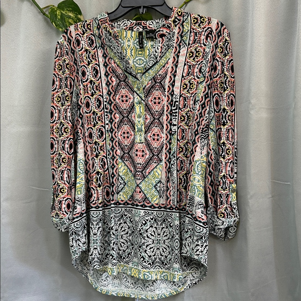 Multicolor Patterned Women's Top